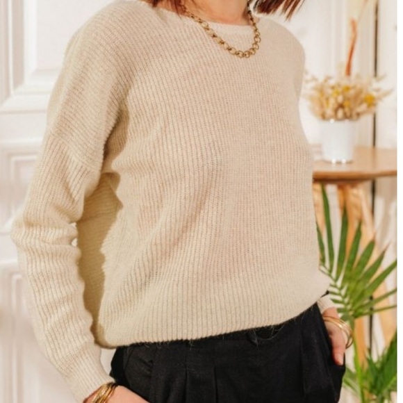 La petite etoile edwige low back sweater size M metallic shiny french Parisian - Picture 2 of 9